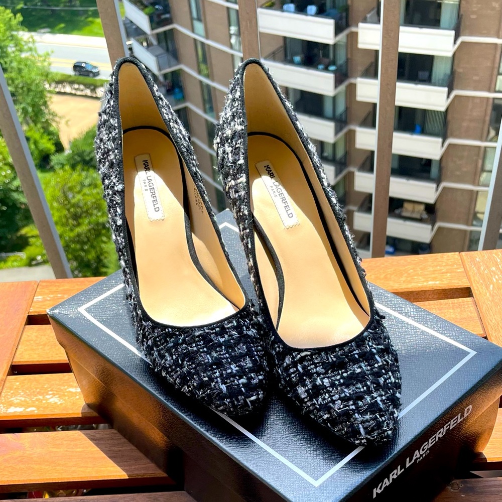 Karl Lagerfeld textured fabric multicolor stiletto